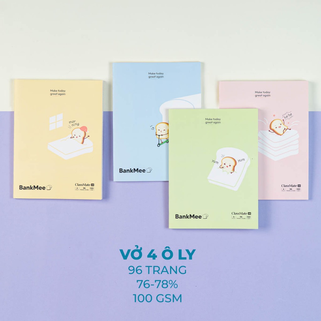 Tập Học Sinh Miền Nam 100GSM Không Thấm Mực Classmate Vở 4 Ô Ly A5 96 Trang Vở 4 Ô Li 2x2mm Vở Học Sinh Cấp 1 NA5-09-015