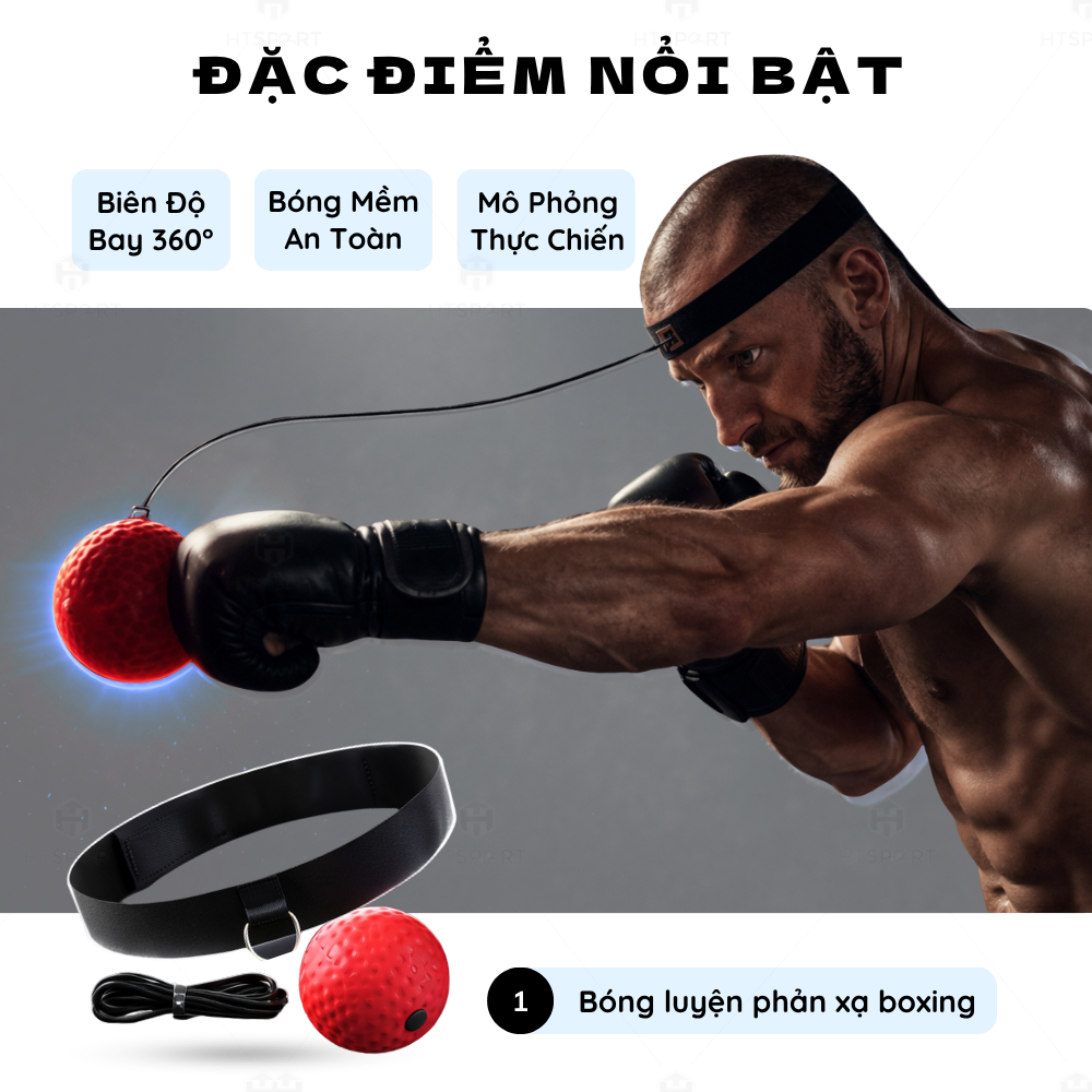 Bóng Tập Phản Xạ Boxing Phản Xạ Tay Nhanh, Bóng Luyện Tay Đấm Bốc Võ Thuật Đeo Đầu 3 Loại Tùy Chọn