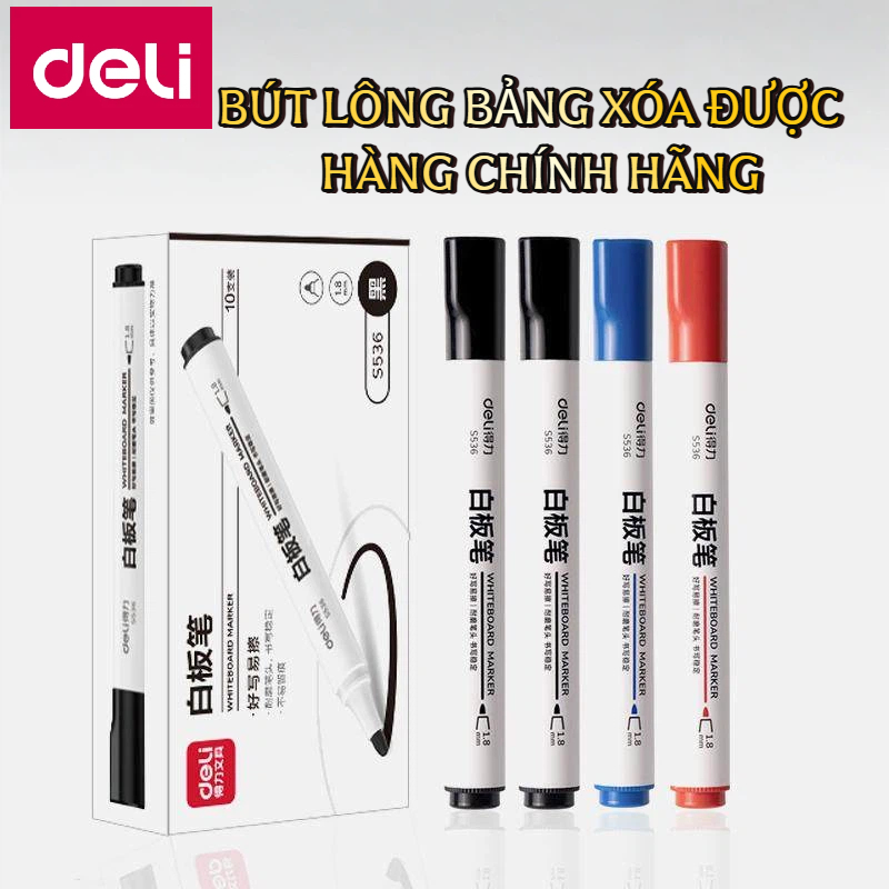 Bút Lông Bảng Trắng Deli Xóa Dễ – Mực Mau Khô, Dễ Lau Sạch, Dùng Cho Học Sinh & Văn Phòng