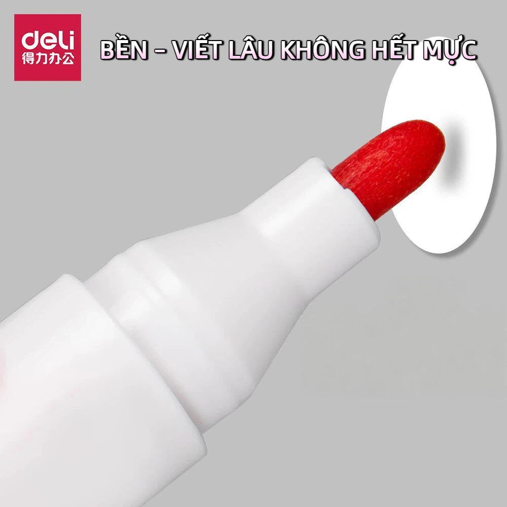 Bút Lông Bảng Trắng Deli Xóa Dễ – Mực Mau Khô, Dễ Lau Sạch, Dùng Cho Học Sinh & Văn Phòng