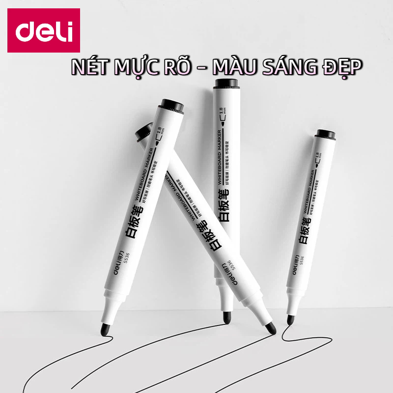 Bút Lông Bảng Trắng Deli Xóa Dễ – Mực Mau Khô, Dễ Lau Sạch, Dùng Cho Học Sinh & Văn Phòng