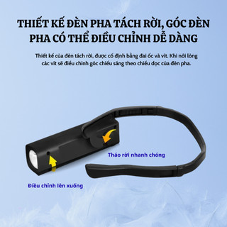 Đèn LED đeo cổ cảm ứng rảnh tay, đèn pin siêu sáng gắn tai, dùng sửa chữa, câu cá, cắm trại