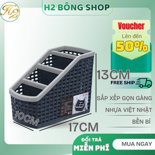 Khay Cắm Bút Nhựa Tiện Ích 4 Ngăn Việt Nhật (5696)