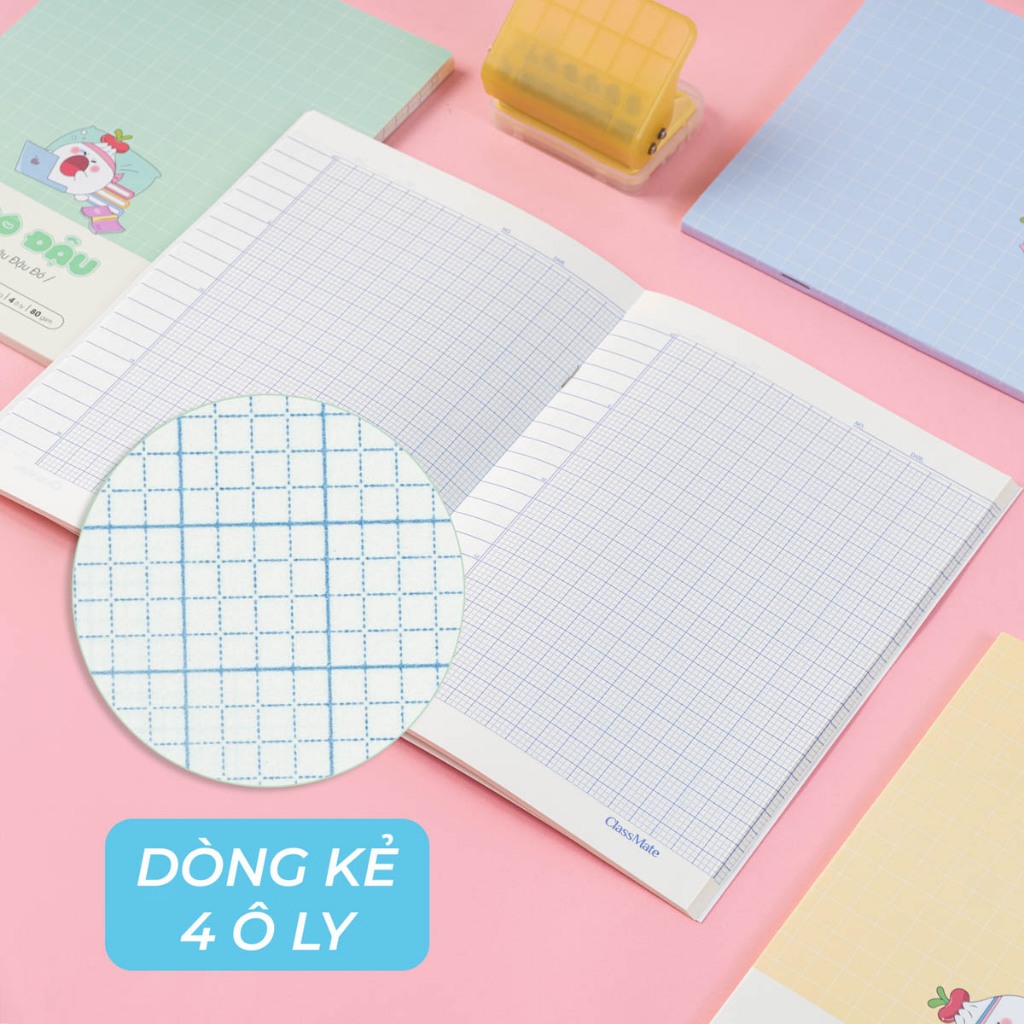 Combo 2/5/10 Tập Học Sinh Miền Nam Bao Đậu Classmate A5 Bìa Dày Chống Nước, Giấy Ăn Mực Chống Loá Không Lem, Vở 4 Ô Ly