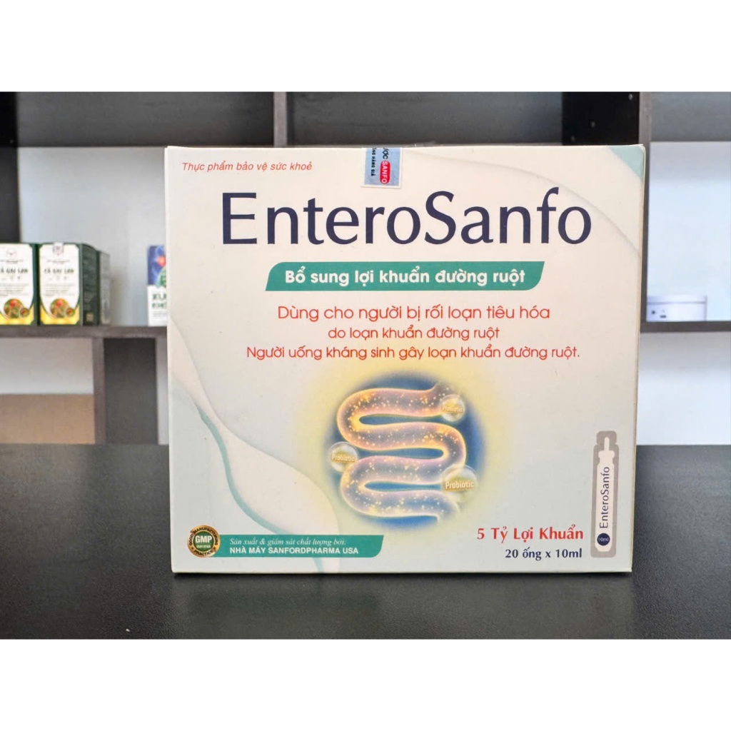 Men Vi Sinh EnteroSanfo,Hỗ Trợ Bổ Sung 5 Tỷ Lợi Khuẩn, Cho Người Bị Rối Loạn Tiêu Hoá Do Loạn Khuẩn