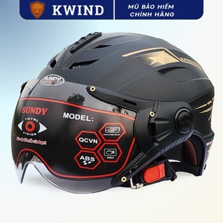 Nón bảo hiểm có kính nửa đầu, phù hợp nam, nữ, freesize 55-59cm, chính hãng, đảm bảo an toàn