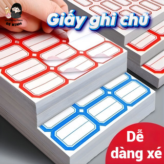 Combo 50 Tờ Nhãn Dán Ghi Tên Tự Dính – Sticker Ghi Chú Nhiều Kích Thước, Đánh Dấu Đồ Dùng Học Sinh