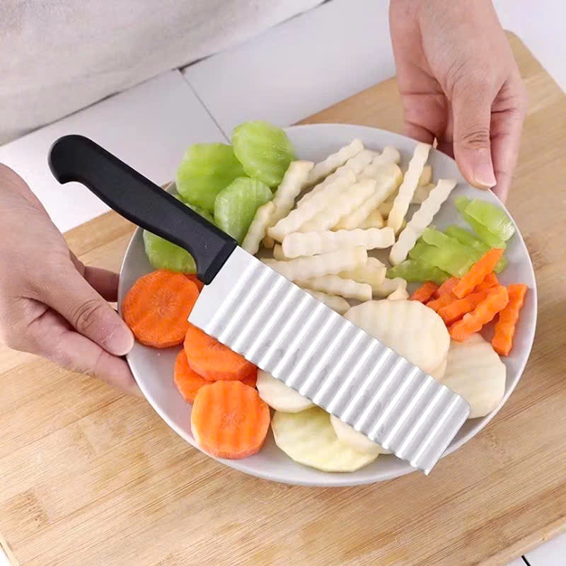 Dao Cắt Thạch Lượn Sóng Inox Dao Cắt Rau Củ Tạo Hình Sóng Trang Trí Món Ăn