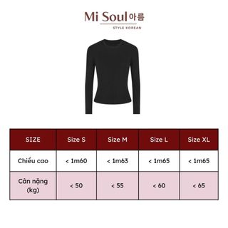 Áo Thun Tay Dài Cổ Tròn Basic BigSize MiSoul, Áo Cotton Dài Tay Dáng Ôm Thu Đông 487