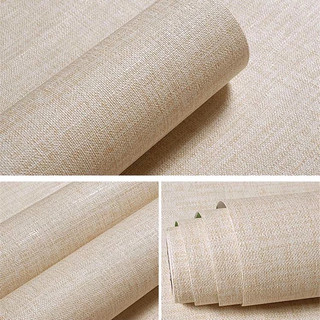 Giấy dán tường giả vải sang trọng bề mặt nhám chống thấm nước tự dính, decal dán tường phòng khách, phòng ngủ