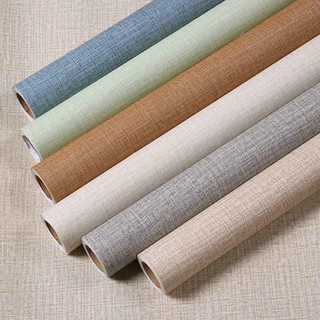 Giấy dán tường giả vải sang trọng bề mặt nhám chống thấm nước tự dính, decal dán tường phòng khách, phòng ngủ