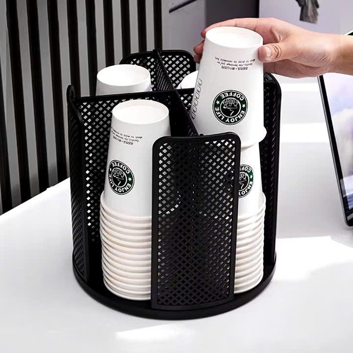 Kệ Úp Cốc Tròn Xoay 360 Độ Cho Quầy Pha Chế – Giá Để Ly Sạch Gọn Gàng Tiện Lợi