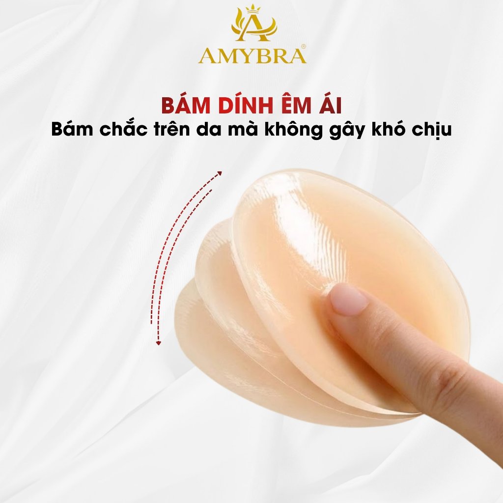 Hộp 10 Miếng Dán Ngực Silicon Viền Mỏng Tệp Da, 5 Cặp Miếng Dán Ti Có Thể Tái Sử Dụng AMYBRA D306
