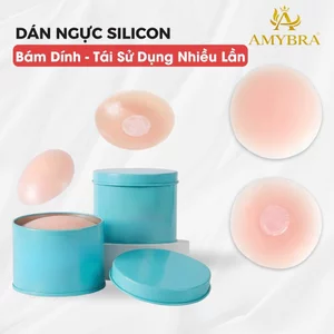 Hộp 10 Miếng Dán Ngực Silicon Viền Mỏng Tệp Da, 5 Cặp Miếng Dán Ti Có Thể Tái Sử Dụng AMYBRA D306