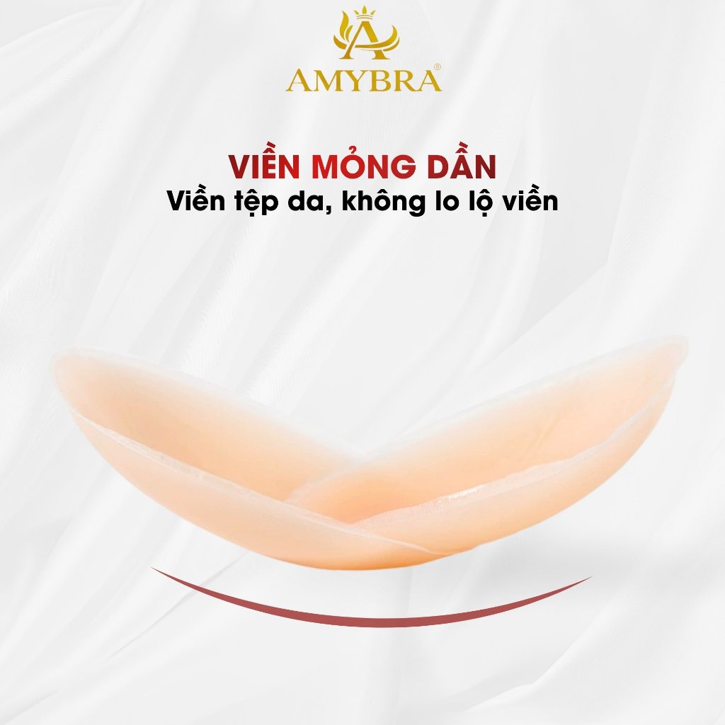 Hộp 10 Miếng Dán Ngực Silicon Viền Mỏng Tệp Da, 5 Cặp Miếng Dán Ti Có Thể Tái Sử Dụng AMYBRA D306