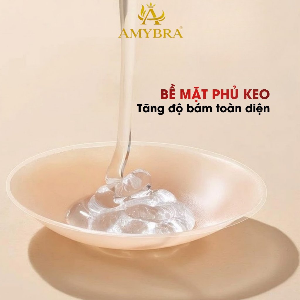 Hộp 10 Miếng Dán Ngực Silicon Viền Mỏng Tệp Da, 5 Cặp Miếng Dán Ti Có Thể Tái Sử Dụng AMYBRA D306