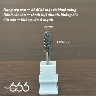 Bộ Đầu Mài Carbide Titan F, M, C, XC, 2XC, 3XC Dáng Trụ Côn – Đầu Mài Phá Gel Mịn Đến Siêu Phá, Siêu Bền Thegioinail666