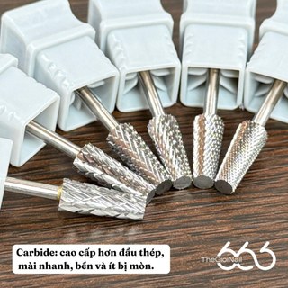 Bộ Đầu Mài Carbide Titan F, M, C, XC, 2XC, 3XC Dáng Trụ Côn – Đầu Mài Phá Gel Mịn Đến Siêu Phá, Siêu Bền Thegioinail666