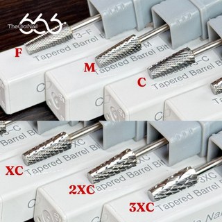Bộ Đầu Mài Carbide Titan F, M, C, XC, 2XC, 3XC Dáng Trụ Côn – Đầu Mài Phá Gel Mịn Đến Siêu Phá, Siêu Bền Thegioinail666