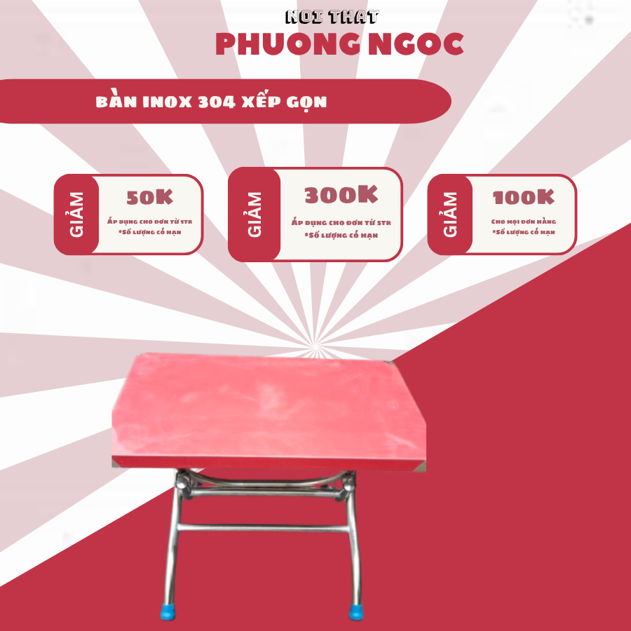 BÀN INOX 304 SIÊU DẦY- BỀN ĐẸP GẤP GỌN