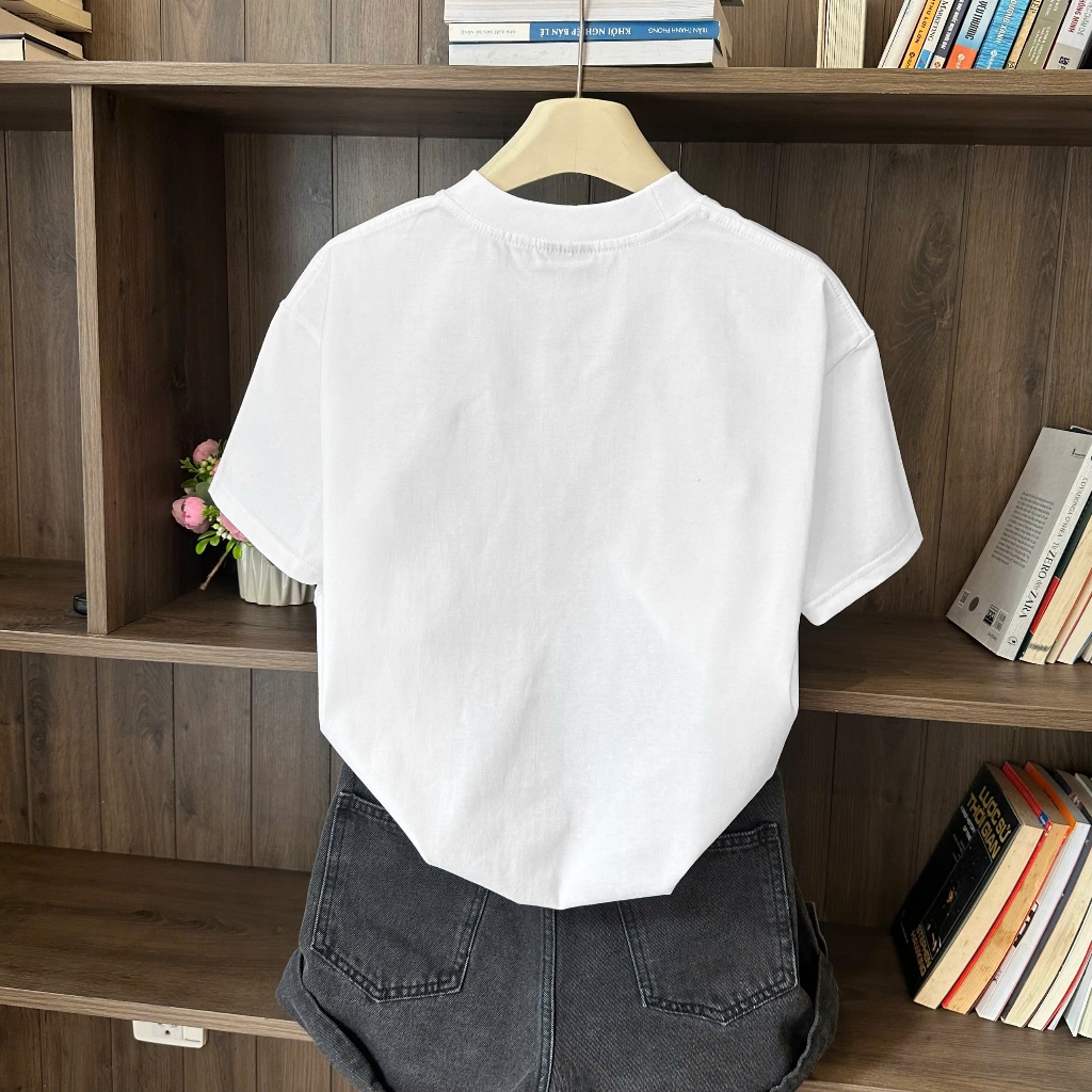 Áo Thun Boxi Trắng Quả Táo Đỏ Năng Động, Chất Cotton Mềm Mịn, Có Kèm Hình Thật.