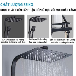 Bộ Vòi Hoa Sen 3 Trong 1 Màu Đen Mờ Đứng Nóng Lạnh Sen Tắm Tăng Áp Cao Tiết Kiệm Nước với Bộ Vòi Xịt Vệ Sinh