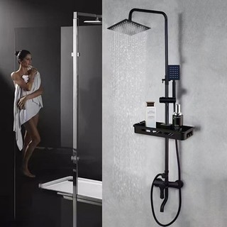 Bộ Vòi Hoa Sen 3 Trong 1 Màu Đen Mờ Đứng Nóng Lạnh Sen Tắm Tăng Áp Cao Tiết Kiệm Nước với Bộ Vòi Xịt Vệ Sinh