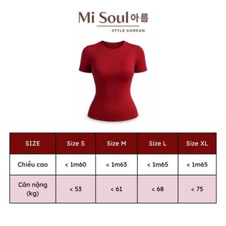 Áo Thun Nữ Cotton Mịn Mát Không Pha NiLon, Áo Phông Cổ Tròn Ôm Body Basic Co Giãn Bigsize Misoul 402