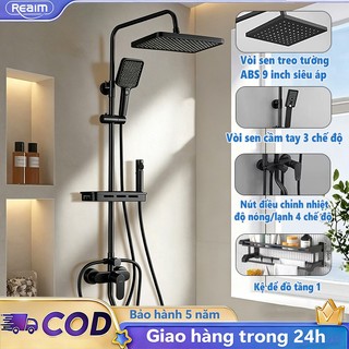 Bộ Vòi Hoa Sen 3 Trong 1 Màu Đen Mờ Đứng Nóng Lạnh Sen Tắm Tăng Áp Cao Tiết Kiệm Nước với Bộ Vòi Xịt Vệ Sinh