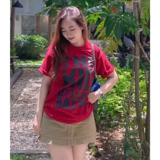 Áo thun phông nữ nam KONOVA form rộng dấu quần unisex chất cotton in chữ THE KID