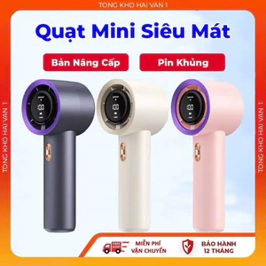sale 60% Quạt mini cầm tay 5000mAh gió mạnh 100 tốc độ di động có thể sạc turbo phản lực màn hình hiển thị pin