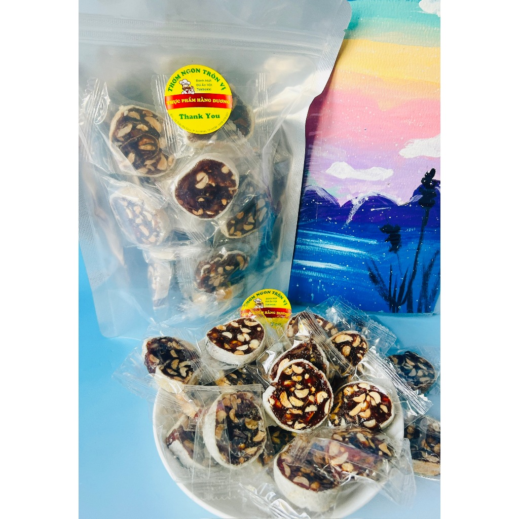 500g Kẹo Chuối Tươi Cuộn Bánh Tráng