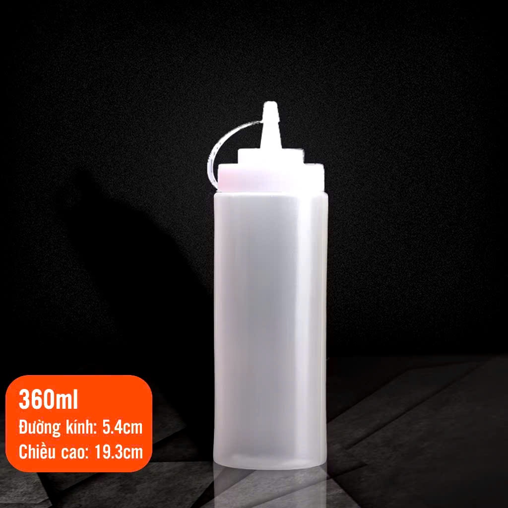 Chai Đựng Sốt Tròn  Nhựa PE Có Vạch Chia – Bình Bóp Sốt Tiện Lợi Nhiều Size