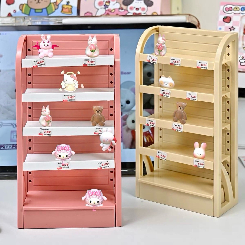Kệ Nhựa Mini Tủ Nhựa Mini Đựng Đồ Đa Năng Tủ Đồ Chơi Siêu Thị Tạp Hoá Đựng Đồ Ăn Chai Nước Mini