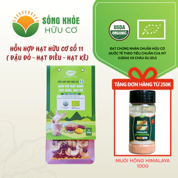 [ Làm sữa hạt ] Hỗn hợp hạt hữu cơ AnBiO 100g số 11 ( Đậu đỏ - Hạt điều - Hạt kê), đã ngâm ủ chỉ nấu