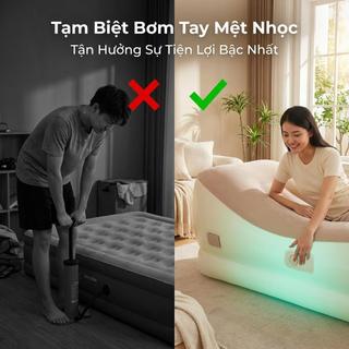 LUMOO Ghế sofa-hơi tự động bơm,Ghế sofa giường Bơm hơi tích hợp Thuận lợi,Chống mài mòn
