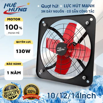 10/12/14 inch quạt hút bếp/quạt hút công nghiệp/dây nguồn 3m có công tắc/chất liệu kim loại/Khói thải/Hút mạnh