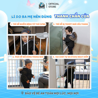 (Mẫu Mới) Thanh Chắn Cửa, Thanh Chắn Cầu Thang Pakey Dễ Lắp Đặt Không Khoan Tường, Bảo Vệ Bé An Toàn