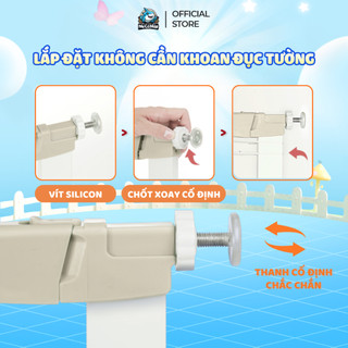 (Mẫu Mới) Thanh Chắn Cửa, Thanh Chắn Cầu Thang Pakey Dễ Lắp Đặt Không Khoan Tường, Bảo Vệ Bé An Toàn