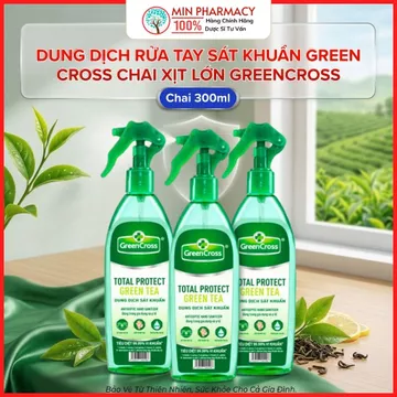 Dung Dịch Rửa Tay sát khuẩn GREEN CROSS Chai xịt lớn Greencross 300ml