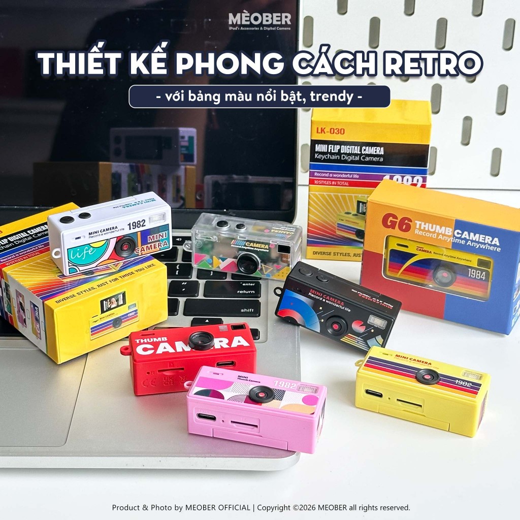Máy ảnh kĩ thuật số digital Charmera Mini - quay chụp màu phim, màn hình lật, siêu mỏng nhỏ gọn by MèoBer