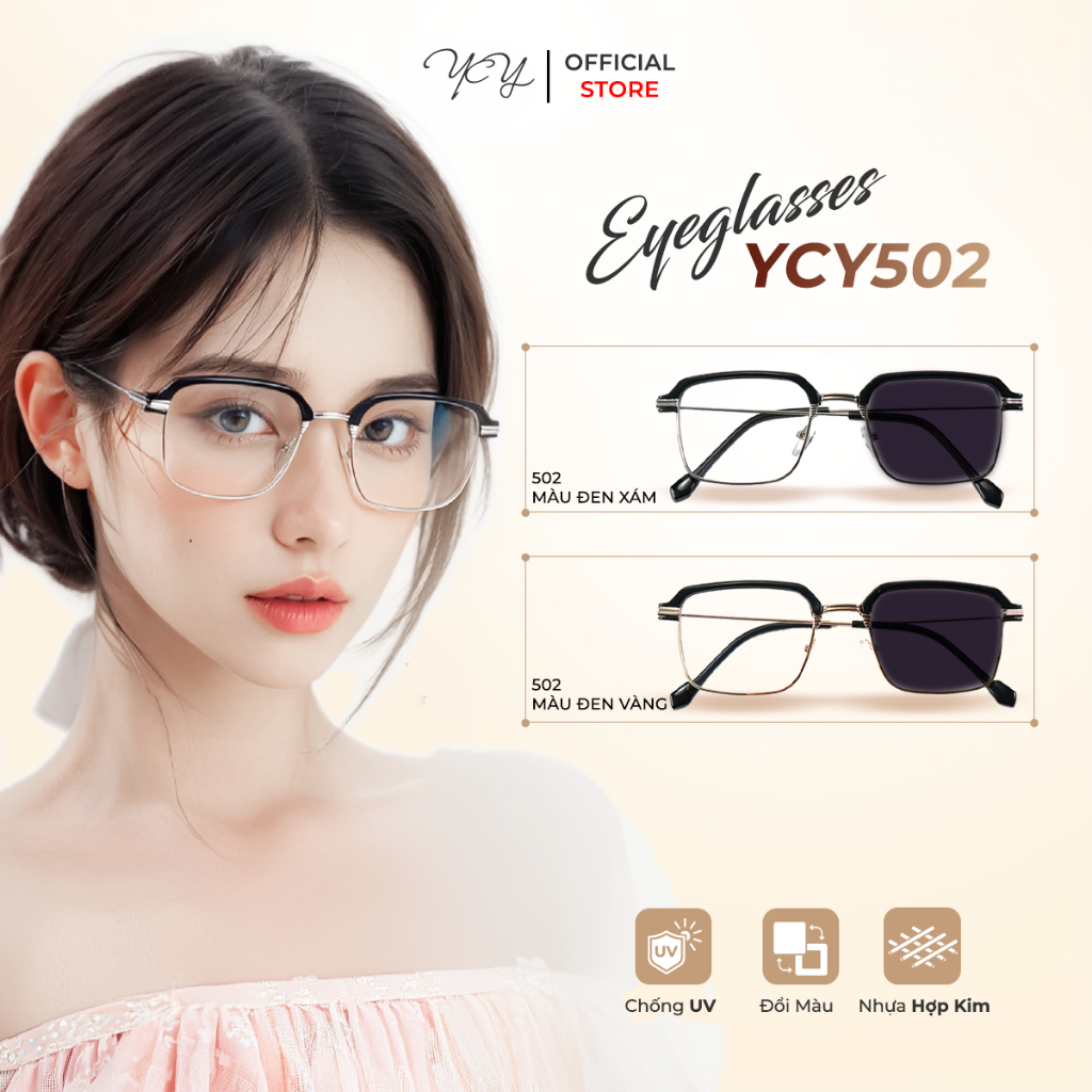 Mắt Kính Thời Trang Gọng Kính Lông Mày Bảo Vệ Khi Đi Ngoài Trời , Mắt Kính Thời Trang Đổi Màu, Chống Nắng, Chống Tia UV.