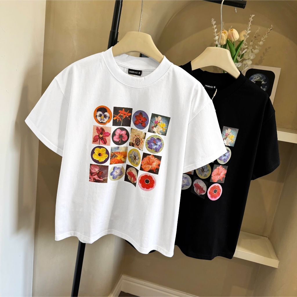 Áo Thun Boxi Ô Hoa Năng Động, Chất Cotton Mềm Mịn, Có Kèm Hình Thật.