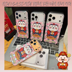 Ốp Iphone Mèo Thần Tài Đỏ Happy Life Hàng Cao Cấp| Nắng Case