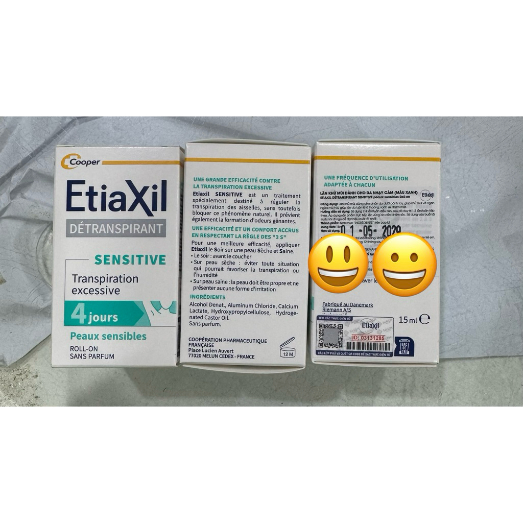 Lăn nách khử mùi Etiaxil ngăn đổ mồ hôi không bết dính, ố vàng dành cho nam nữ 15ml IS12