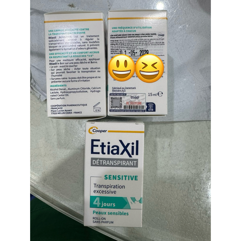 Lăn nách khử mùi Etiaxil ngăn đổ mồ hôi không bết dính, ố vàng dành cho nam nữ 15ml IS12