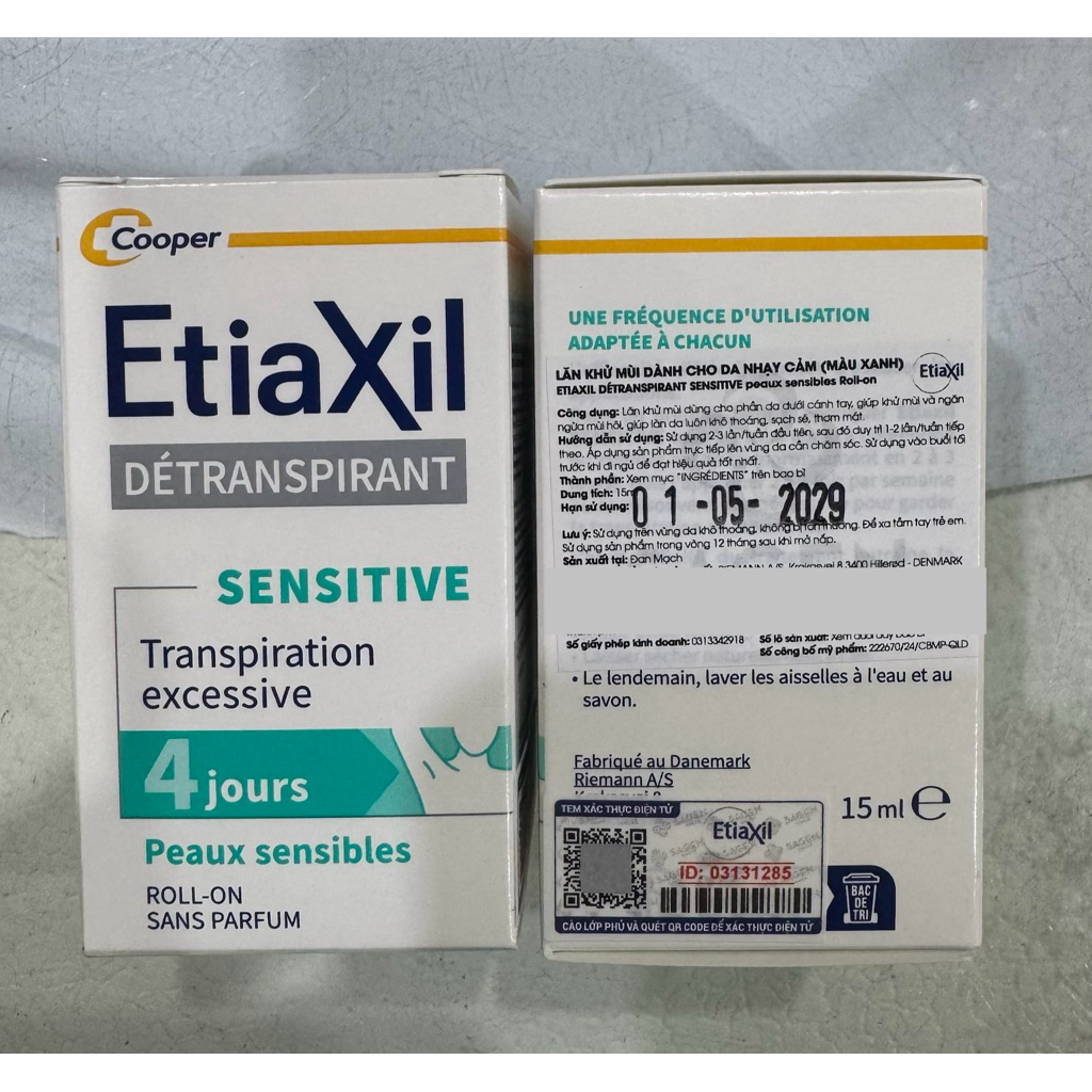 Lăn nách khử mùi Etiaxil ngăn đổ mồ hôi không bết dính, ố vàng dành cho nam nữ 15ml IS12