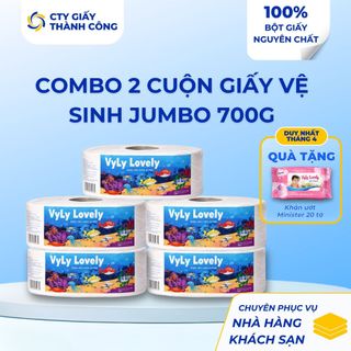 Combo Cuộn Giấy Vệ Sinh Jumbo 700gr Chuyên Phục Vụ Nhà Hàng, Khách Sạn - Cty Giấy Thành Công