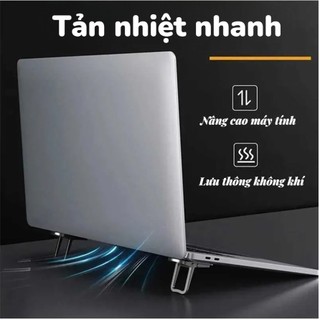 Giá Đỡ Laptop Dán Gập 2 Nấc 8°/13° – Đế Nâng 2.5–4cm Siêu Mỏng, Tản Nhiệt, Cho Laptop/Điện Thoại