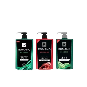 Giảm giá 30% dầu gội, Tắm gội 2 trong 1 Romano 2in1 Classic 650g